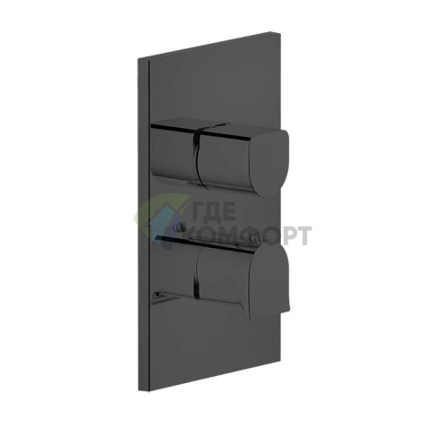 Термостатический смеситель для душа GESSI Rilievo на 3 выхода, цвет Nero XL (59136#299) - фото 1