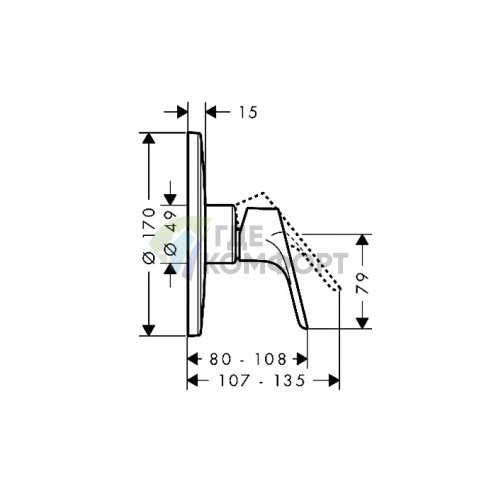 Смеситель для душа Hansgrohe Focus HighFlow встраиваемый хром (31964000) - фото 2