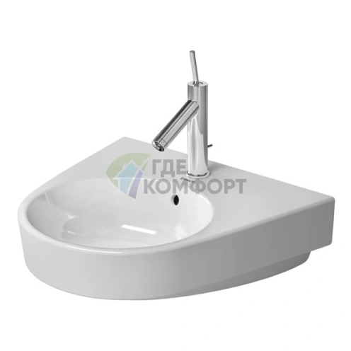 Подвесная раковина Duravit 600x500 мм с полупьедесталом, белая (2323600000) - фото 1