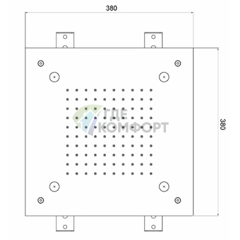 Душевая лейка Almar потолочная встраиваемая 380x380 мм, 2 режима, нержавеющая сталь (E044217.MS) - фото 2
