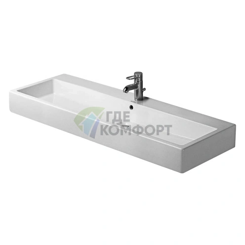 Раковина Duravit Vero 1200 мм белая с тремя отверстиями под смеситель (454120073) - фото 1