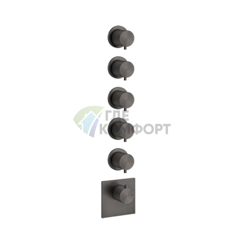 Термостатический смеситель GESSI на 5 источников, цвет Brushed Black Metal PVD (54510#707) - фото 1