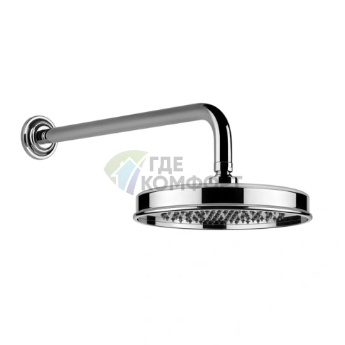 GESSI VENTI20: Верхний душ 200 мм с настенным держателем 389 мм в хроме (65148#031) - фото 1