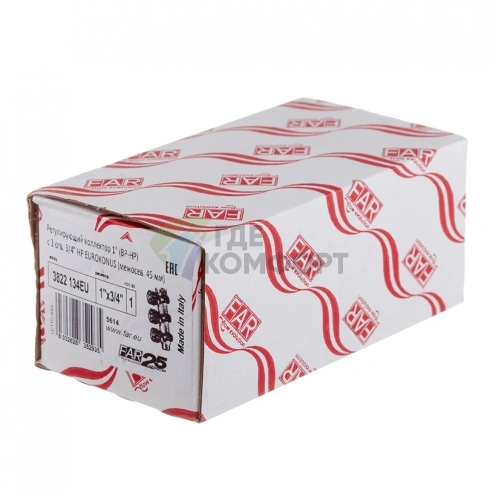 Коллектор Far (FK 3822 134) 1 ВР(г) х 3 выхода 3/4 НР(ш) ЕК х 1 НР(ш) регулируeмый (ФАР) - фото 2