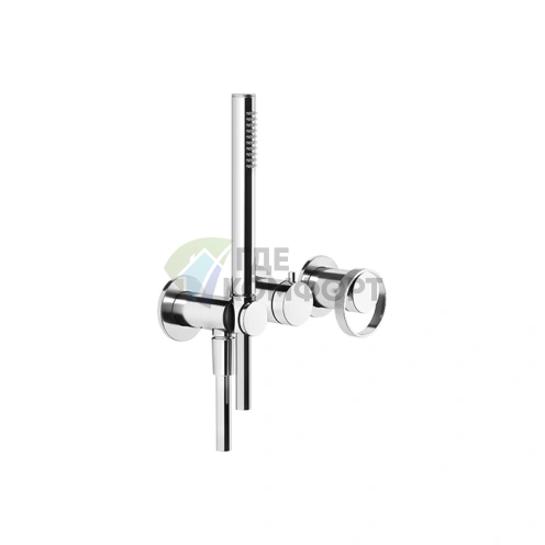 Встраиваемый смеситель Gessi Anello с ручным душем и переключателем на 2 выхода, хром (63345#031) - фото 1