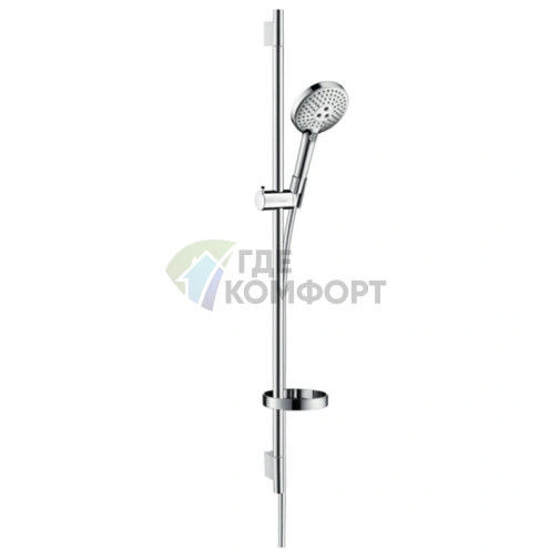Душевой набор HG Raindance Select S: штанга 900 мм, ручной душ 120 мм, 3 функции (RainAir/WhirlAir/3jet Rain), мыльница, шланг, хром (26631000) - фото 1