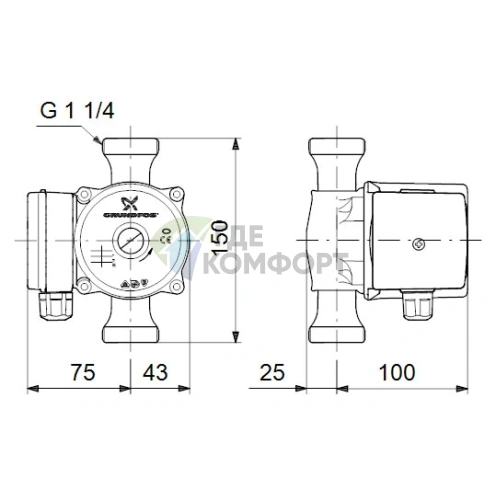 Циркуляционный насос Grundfos UP 20-07 N - фото 2