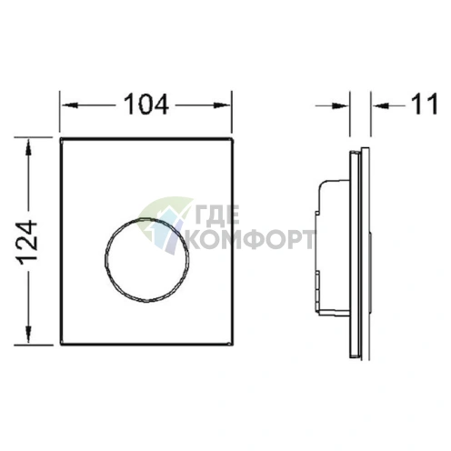 Кнопка для унитаза TECE Loop Urinal 9242660: белое стекло с хромом - фото 3