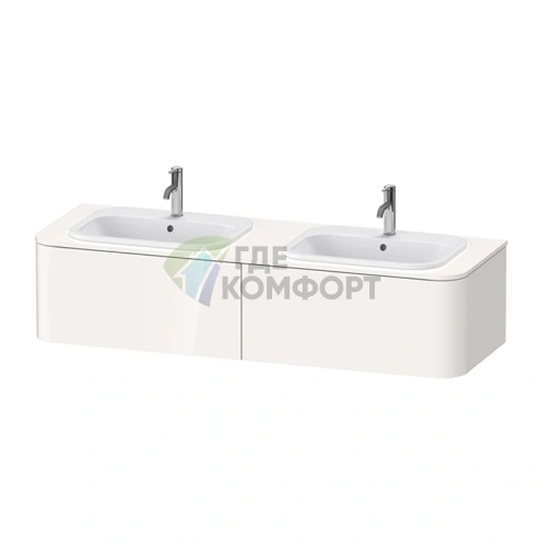 Подвесная тумба Duravit Happy D.2 Plus, 2 ящика, белый глянцевый, 354x1600x550 мм (HP4956B2222) - фото 1