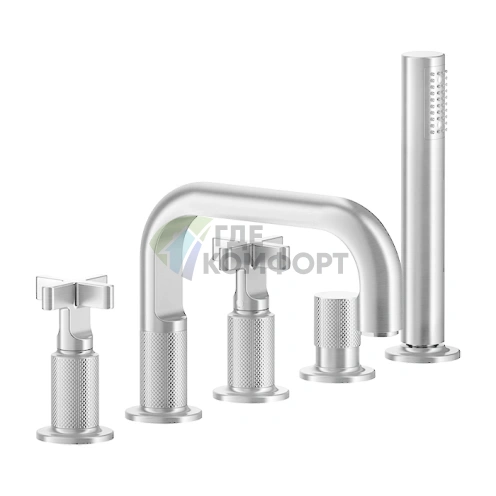 Смеситель для ванны GESSI INCISO с изливом, переключателем и ручным душем 1,5 м, хром (58140#031) - фото 1