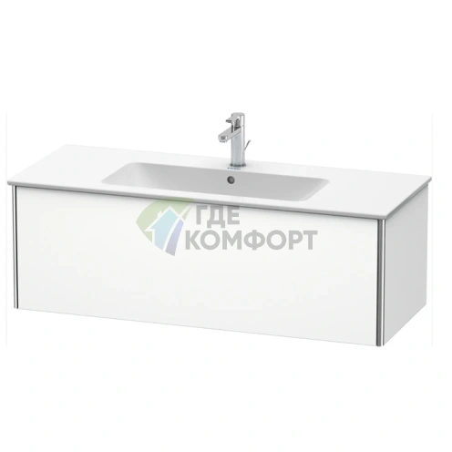 База под раковину Duravit XSquare 1210x478x400 мм, белая матовая, с выдвижным ящиком (XS407401818) - фото 1