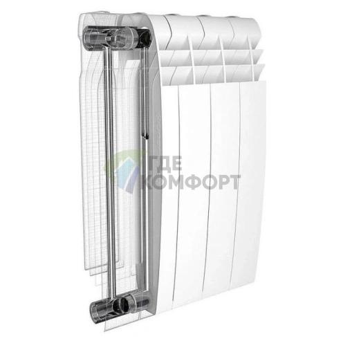 Радиатор биметаллический Royal Thermo BiLiner 500 Silver Satin 12 секций-серебристый - фото 2