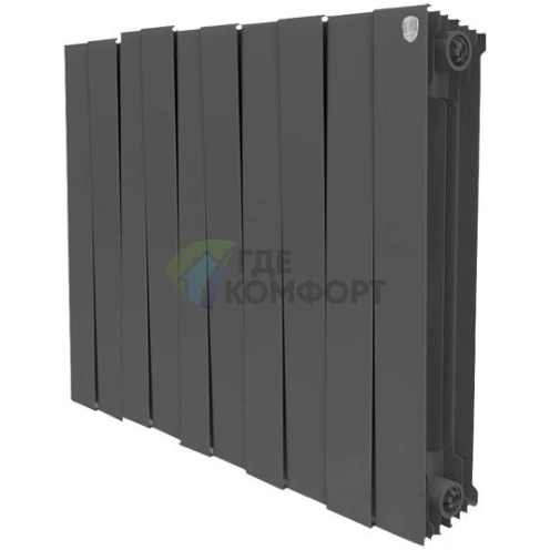 Радиатор биметаллический Royal Thermo Piano Forte 500 noir sable 10 секций-черный - фото 1