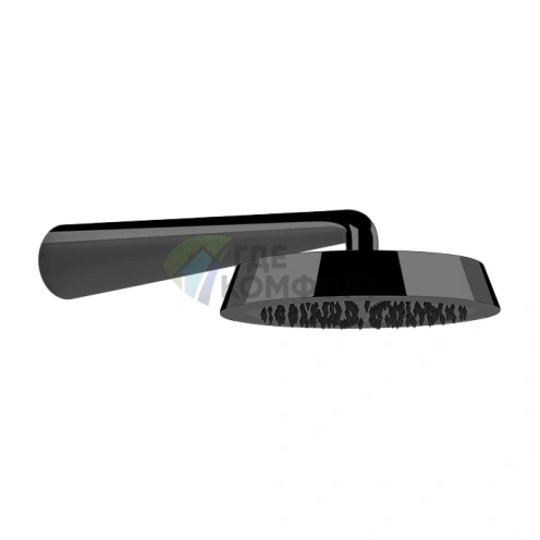 Верхний душ GESSI CONO 240 мм с настенным держателем 400 мм (Black Metal Brushed PVD) (45151#707) - фото 1