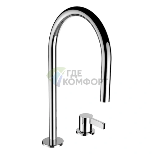 Смеситель для раковины Laufen Kartell двухвентильный с поворотным изливом, хром (3.1133.2.004.220.1) - фото 1
