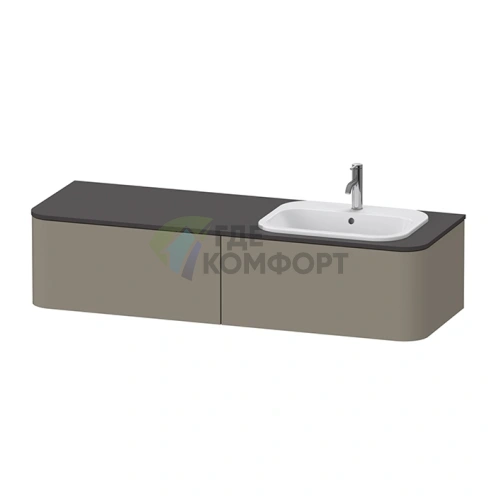 Подвесная тумба Duravit Happy D.2 Plus, 1600x354x550 мм, 2 ящика, цвет Stone Grey Satin Matt (HP4954R9292) - фото 1