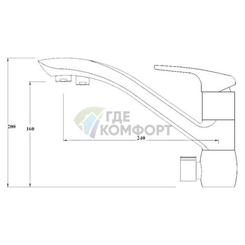 Смеситель для кухни Zorg Clean Water ZR 404 KF чёрный - фото 2