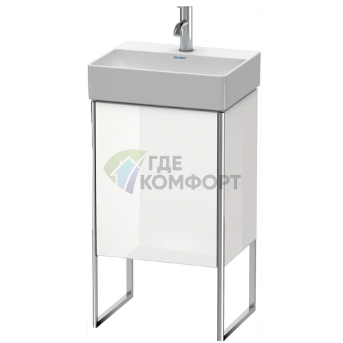 База под раковину Duravit XSquare белая глянцевая с полкой и дверцей (XS4441R2222) - фото 1