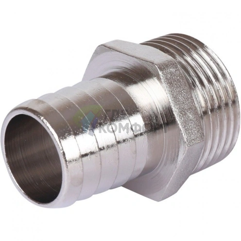Штуцер НР 1x25, никелированный Stout - фото 2