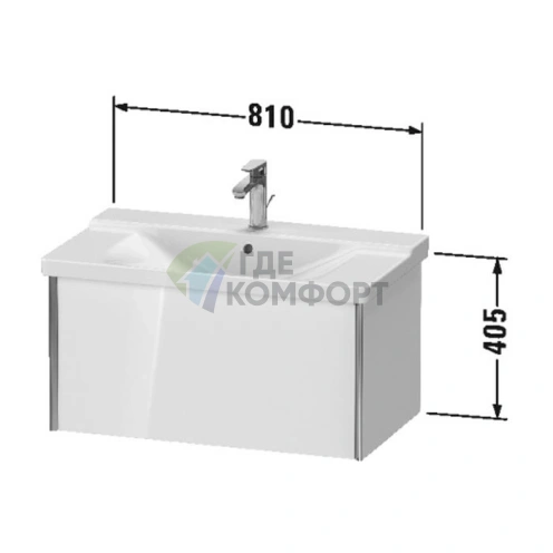 Подвесная тумба Duravit XViu 405x810x469 мм: стиль и функциональность для вашей ванной (XV40160B122) - фото 2
