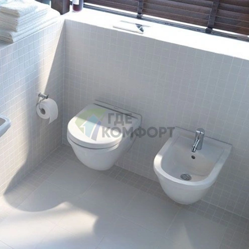Подвесной унитаз Duravit Starck 3: компактное решение для современного санузла (2202090000) - фото 3