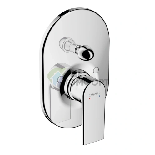 Встраиваемый смеситель для ванны Hansgrohe Vernis Shape с переключателем, хром (71458000) - фото 1
