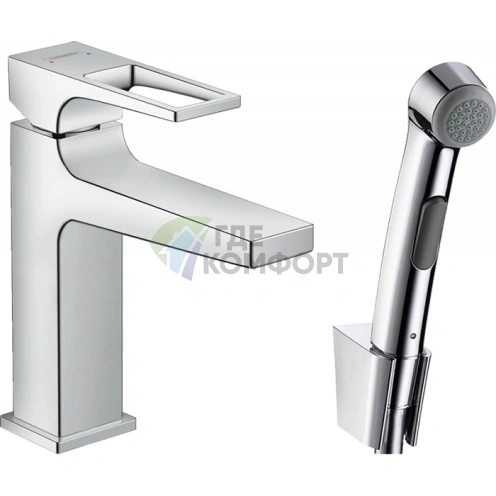 Набор для биде Hansgrohe Metropol: смеситель и душ-биде, хром (74522000) - фото 1