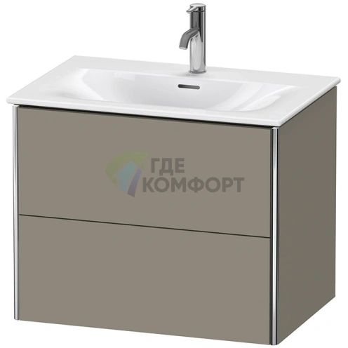 Тумба подвесная Duravit XSquare 234473 Stone Grey SaM, 560×710×478 мм, 2 ящика (XS432309292) - фото 1