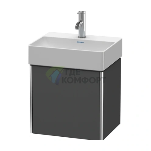 База под раковину Duravit XSquare 434х340х397 мм, графит матовый, левая дверца (XS4060L4949) - фото 1