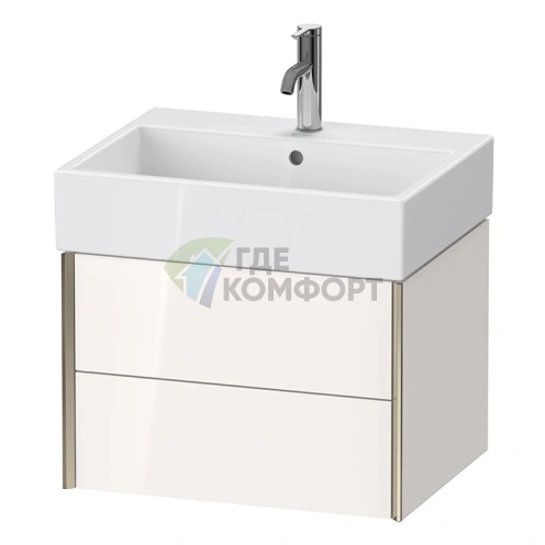 Подвесная тумба Duravit XViu 397x584x454 мм, белый глянцевый/шампань мат, 2 ящика (XV43340B122) - фото 1