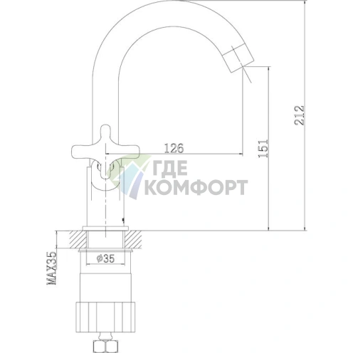 Смеситель для раковины Rossinka RS39-62U хром - фото 2