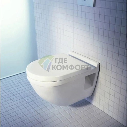 Подвесной унитаз Duravit Starck 3 с инновационной системой смыва — артикул 2201090000 (2201090000) - фото 2