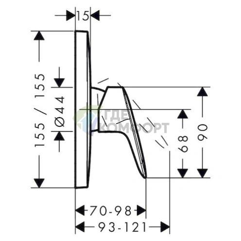 Термостатический смеситель для душа Hansgrohe Logis 71605000 - фото 2