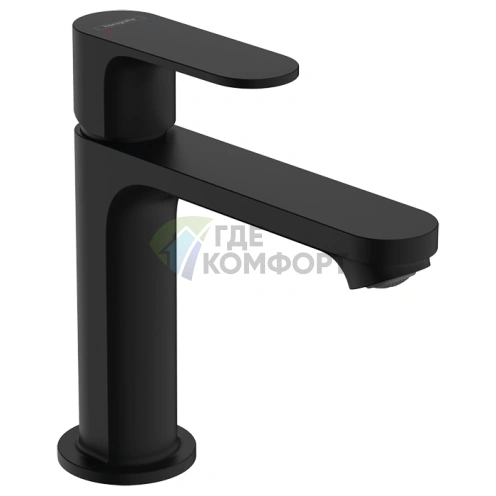 Смеситель для раковины Hansgrohe Rebris S 110, матовый черный, с донным клапаном (72517670) - фото 1