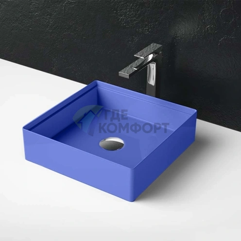 Раковина накладная Artceram Scalino 38x38 см цвет blu zaffiro (SCL001 16 00) - фото 1