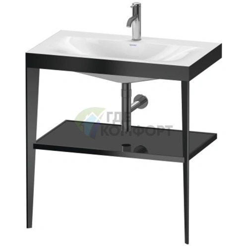 Консоль напольная Duravit XViu с раковиной и полкой, черный мат/глянец (XV4715OB240) - фото 1